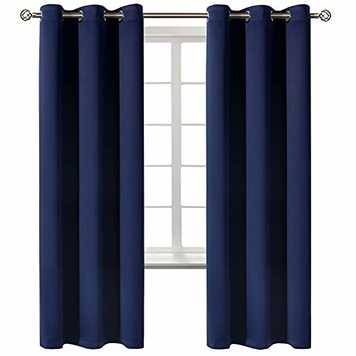 BGment Verdunkelungsvorhänge für Wohnzimmer – Thermoisolierte Vorhänge für Schlafzimmer, Set mit 2 Paneelen (106,7 x 183,9 cm, Marineblau) von BGment