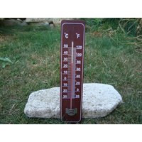 Vintage Thermometer, Indoor Outdoor Wand Thermometer, Holz Thermometer von BGvintageART