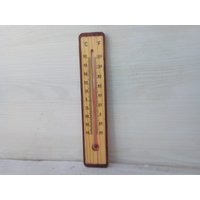 Vintage Thermometer, Innen Außen Wand Thermometer Aus Holz von BGvintageART