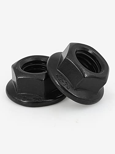 M2 M3 M4 M5 M6 M8 M10 M12 M16 Sechskant-Flanschmutter Sechskant-Kontermuttern Schwarz Carbon-M2,2St von BHADANI