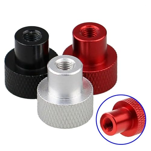 M3 M4 M5 M6 M8 M10 Blindloch Handmutter Aluminiumlegierung Rändelmutter mit Bund Rändelmuttern Schwarz/Rot/Silber-M4x12x20mm (1 Stück),Schwarz von BHADANI