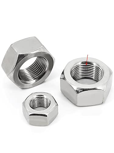M4 M5 M6 M8 M10 DIN934 Feingewinde Sechskantmuttern Edelstahl 304 Mutter Steigung 0.5/0.75/1.0mm-M4x0.5,50St von BHADANI