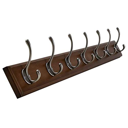 BHBXZZDB Cintres Garderobe, Flur Kleiderbügel Creative After Door Wandhalterung Kleidung Schlafzimmer Wohnzimmer Lagerung Massivholz (Farbe: Dunkelbraun, Größe: 86,8 * 8 * 1,2 cm) von BHBXZZDB