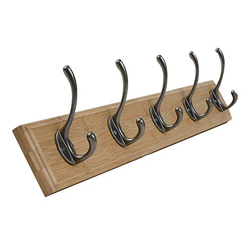 BHBXZZDB Cintres Garderobe, Flur Kleiderbügel Creative After Door Wandhalterung Kleidung Schlafzimmer Wohnzimmer Lagerung Massivholz (Farbe: Holzfarbe, Größe: 61,2 * 8 * 1,2 cm) von BHBXZZDB