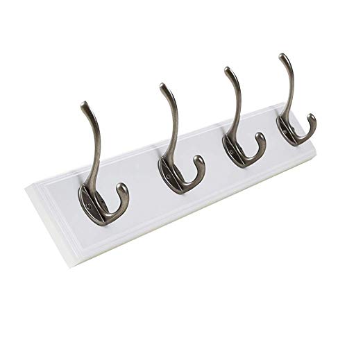 BHBXZZDB Cintres Garderobe, Flur Kleiderbügel Creative After Door Wandhalterung Kleidung Schlafzimmer Wohnzimmer Schrank Massivholz (Farbe: weiß, Größe: 48,4 * 8 * 1,2 cm) von BHBXZZDB