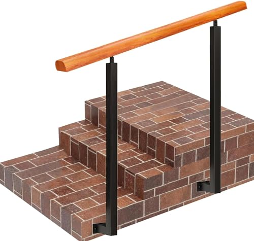 Handläufe aus schwarzem Metall für Außenstufen, geeignet für 1 bis 3 Stufen – Treppengeländer aus Schmiedeeisen – stabiler, sicherer Treppengeländer für den Innenbereich, Heim-Mass von BHBXZZDB