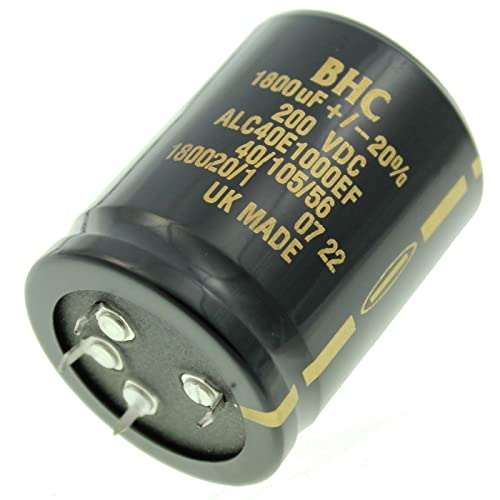 2x 4-Pin Elko Kondensator 1800µF 200V | Elektrolytkondensator bis zu einer Temperatur von 105°C | 40x52mm | 1800uF ALC40E1000EF BHC von IT-Tronics