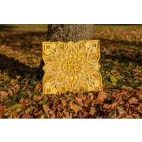 Blumen-Wand-Dekor, Mandala-Wandkunst, Einzigartige Wandkunst Aus Holz Mandala Spirituelles Geschenk Frühling Saison Dekor Spirituelle Kunst von BHDecorEU