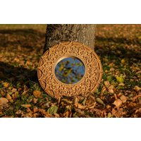 Mandala Spiegel Dekorativer Unregelmäßiger Form Verzierter Kreis Dekor Spirituelles Geschenk Wandkunst Rustikaler Boho Decor Wohnung von DarnumaShop