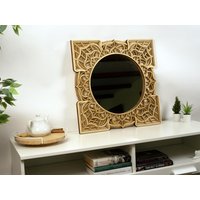 Spiegel Mandala Wanddekoration, Haus Antike Wandkunst, Wandbehänge, Wohnung Dekor Handgefertigte Moderne Deko, Handgefertigtes Holz Geschenk von DarnumaShop