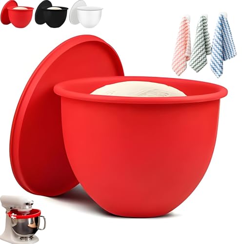 Mixaid Silikon Liners für Küche Tilt-Head 5 Qt Mischer, Silikon Mischschale Liners, Mischschale Zubehör zum Backen und Kochen(Red1pc) von BHFMYK