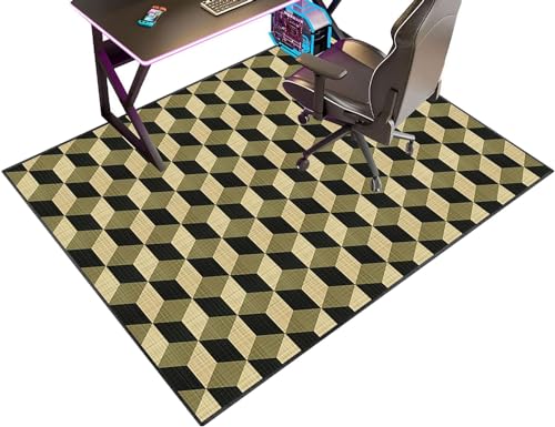 BHFTAVD Trommelmatte Bodenschutzmatte, Gaming-Bürostuhlmatte, rutschfeste Büro-Bodenmatte aus Stoff, Bodenmattenschutz für Hartböden, Laminat und Fliesen-G||100x140cm von BHFTAVD