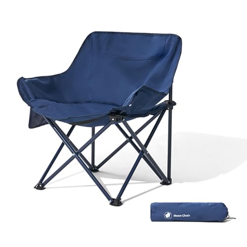 BHGLUZGBY Campingstühle Mit Tragetasche Tragbar Zusammenklappbar Leicht Für Picknick Wandern Angeln Unterstützt 220lbs-Dark Blue von BHGLUZGBY