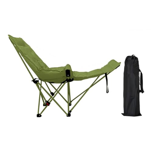 BHGLUZGBY Campingstühle Verstellbare Rückenlehne Tragbar Zusammenklappbar Abnehmbare Fußstütze Liegend Für Angeln Wandern Picknick Strand-Green von BHGLUZGBY