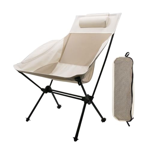 BHGLUZGBY Campingstuhl Abnehmbare Kopfstütze Hohe Rückenlehne Kompakte Outdoor Stühle Für Strand Picknick Wandern Mit Aufbewahrungstasche-White BHGLUZGBY Campingstuhl Abnehmbare Kopfstütze Hohe Rückenlehne Kompakte Outdoor Stühle Für Strand Picknick Wandern Mit Aufbewahrungstasche-White von BHGLUZGBY