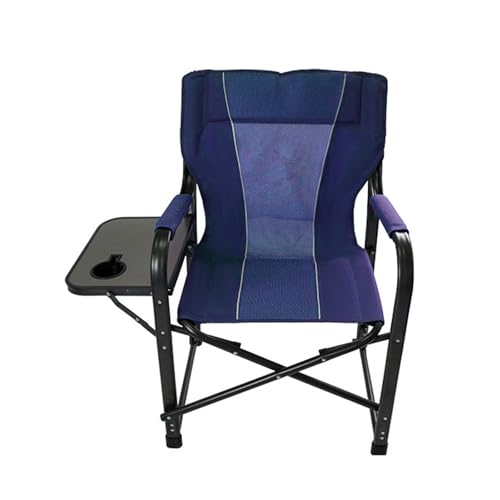 BHGLUZGBY Campingstuhl Mit Beistelltisch Robuste Armlehne Klappbarer Liegestuhl Für Rasenangeln Im Freien Picknick Wandern-Blue von BHGLUZGBY