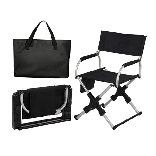 BHGLUZGBY Campingstuhl Mit Seitentaschen Klappbare Loungestühle Leicht Für Reisen Picknick Strand Angeln Unterstützt 220lbs-Black von BHGLUZGBY