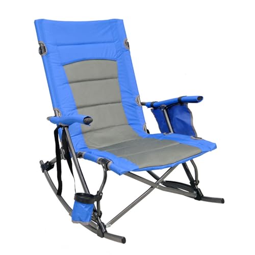 BHGLUZGBY Campingstuhl Tragbar Übergroß Hohe Rückenlehne Rasenliege Mit Bechertasche Für Reisen Strand Picknick Wandern-Blue von BHGLUZGBY