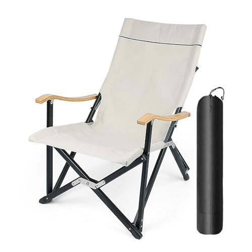 BHGLUZGBY Campingstuhl Übergroßer Klappbarer Robuster Armstuhl Außenbereich Für Reisen Picknick Wandern Strand Angeln 200kg Tragkraft-White von BHGLUZGBY