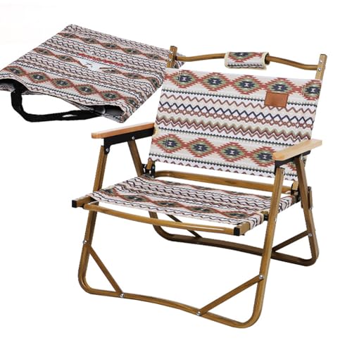 BHGLUZGBY Campingstuhl Verstellbare Rückenlehne Klappbarer Rucksackstuhl Für Outdoor Angeln Wandern Picknick Strand Mit Tragetasche-Brown||L von BHGLUZGBY