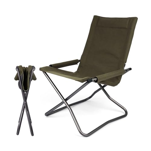 BHGLUZGBY Campingstuhl Zusammenklappbar Aus Segeltuch Leicht Für Reisen Picknick Wandern Strand Angeln Unterstützt 250kg-Green von BHGLUZGBY