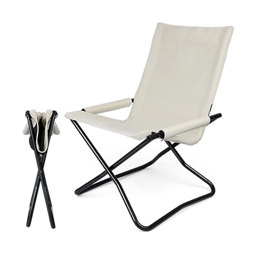 BHGLUZGBY Campingstuhl Zusammenklappbar Aus Segeltuch Leicht Für Reisen Picknick Wandern Strand Angeln Unterstützt 250kg-White von BHGLUZGBY