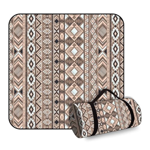 BHGLUZGBY Picknickdecke Extra Groß Außenbereich Faltbar Wasserdicht Sandstrandmatte Für Camping Wandern Reisen Familienkonzerte Gras-Brown von BHGLUZGBY