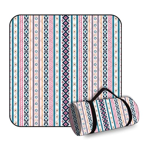 BHGLUZGBY Picknickdecke Extra Groß Außenbereich Faltbar Wasserdicht Sandstrandmatte Für Camping Wandern Reisen Familienkonzerte Gras-Pink von BHGLUZGBY