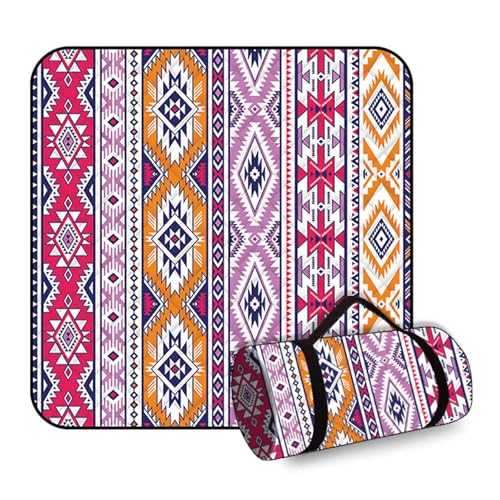 BHGLUZGBY Picknickdecke Extra Groß Wasserdicht Faltbar 5-lagige Picknickmatte Außenbereich Mit Tragegurt Für Graspark Wandern Reisen-Purple von BHGLUZGBY