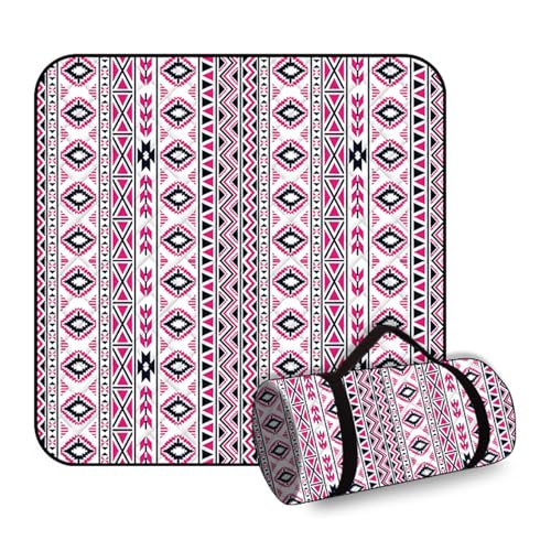 BHGLUZGBY Picknickdecken Faltbar Tragbar Wasserdicht Campingmatte Waschbar Für Reisen Freien Strand Park Gras-Pink von BHGLUZGBY