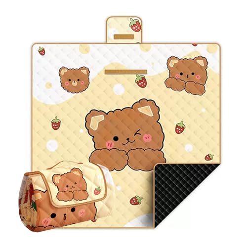 BHGLUZGBY Picknickdecken Wasserdicht Sanddicht Tragbare Campingmatte Maschinenwaschbar Für Picknicks Strand Freien-Brown||200x200cm von BHGLUZGBY