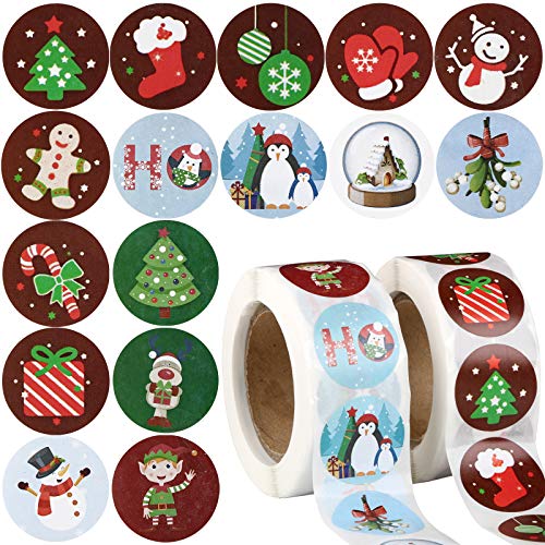 1000 Pcs (2.5cm/Pcs) Weihnachten Aufkleber Klein Weihnachten Geschenkaufkleber Weihnachtsaufkleber Geschenkaufkleber Selbstklebend Merry Christmas Sticker Merry Christmas Aufkleber von BHGT