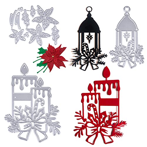 3 Set Weihnachten Stanzschablonen Weihnachtsstanzschablonen Weihnachtsblumen Stanzformen Metall Prägeschablonen Stanzformen Cutting Dies für DIY Scrapbooking Karten Handwerk Geschenk von BHGT