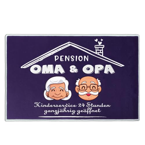 BHGT 40 x 60cm Fußmatte Oma Opa Türmatte Fussmatte Geschenke für Großeltern Pension Oma und Opa Innen Außen rutschfest Weihnachten Ruhestand von BHGT