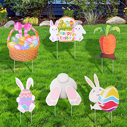 BHGT 6 Stück Gartenstecker Ostern Gartendeko Osterhasen Figuren Groß Eier Karotte Osterstecker Happy Easter Osterdeko Aufsteller für Draußen Innen BHGT 6 Stück Gartenstecker Ostern Gartendeko Osterhasen Figuren Groß Eier Karotte Osterstecker Happy Easter Osterdeko Aufsteller für Draußen Innen von BHGT