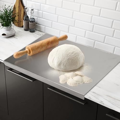 BHHTBB Schneidebrett Edelstahl 30 x 40 cm Stainless Steel Cutting Board, Edelstahl Arbeitsplatte, Schneidebretter Metal mit Anschlagkante zum Kneten, für Küche, Bar, Restaurants BHHTBB Schneidebrett Edelstahl 30 x 40 cm Stainless Steel Cutting Board, Edelstahl Arbeitsplatte, Schneidebretter Metal mit Anschlagkante zum Kneten, für Küche, Bar, Restaurants von BHHTBB