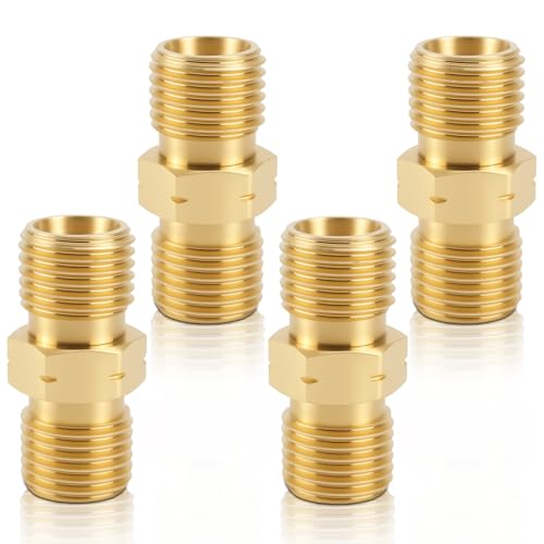Messing Gasschlauch Verbinder 1/4 Links Gasschlauchverbinder DN8 lks Doppelnippel Kupplung Propan Acetylen Gasschlauch Außengewinde für Flüssigkeiten Rohrleitunge von BHHTBB