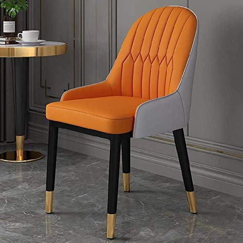 BHIAG Speisesuhl im Hintergrundstuhl Lazy Computer Italiener tragbarer Stuhl Netto Red Esstisch und Stuhl einfache Haushalt Single Small Apartment Stuhl Moderne (lila +braun), Orange Gelb von BHIAG
