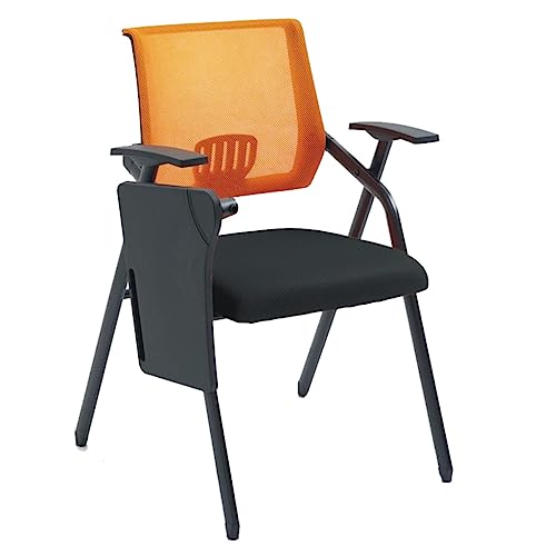 Home Office Schreibtischstuhl, Studentenstuhl mit Schreibtisch, faltbarer Computertischstuhl mit lumbaler Support, Mesh Office Stuhl mit Tablet Arm Schreibschreiber Metallrahmen Rahmen Tischstuhl von BHIAG