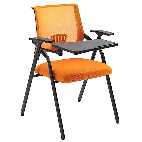 Home Office Schreibtischstuhl, Studentenstuhl mit Schreibtisch, faltbarer Computertischstuhl mit lumbaler Support, Mesh Office Stuhl mit Tablet Arm Schreibschreiber Metallrahmen Rahmen Tischstuhl von BHIAG