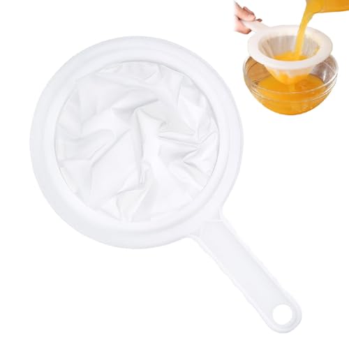 BHIPKOTFiltersiebe, Nylonsieb mit Griff, 200 mesh Ultrafeiner Trichterfilter mit Rand und bequemem, rutschfestem Griff für Saft, Milch, Kaffee. von BHIPKOT