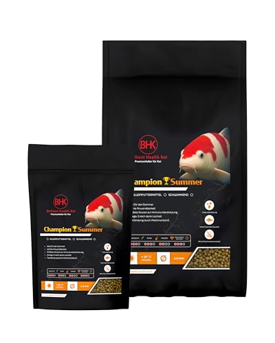 BHK – Koi Futter Champion Summer 5kg – Schwimmende 4,5mm Pellets – Sommerfutter ab 18?°C – Für Wachstum, Farbentwicklung & Vitalität von BHK