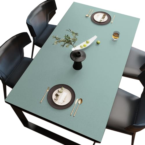 BHOMTY PU Tischdecken Tischfolie Multifunktionale Tischunterlage Wasserdicht Geeignet für Esstisch, Büroschreibtisch, Studentenschreibtisch Blau 75 * 75cm von BHOMTY