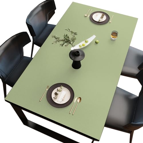 BHOMTY PU Tischdecken Tischfolie Multifunktionale Tischunterlage Wasserdicht Geeignet für Esstisch, Büroschreibtisch, Studentenschreibtisch Grün 90 * 160cm von BHOMTY