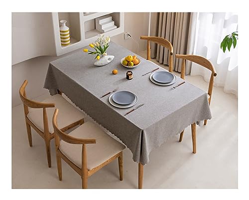 BHOMTY Rechteckig schmutzabweisende Tischdecke Baumwoll-Leinen-Tischdecke Wasserfeste, Pflegeleichte Oberfläche Hellgrau 120 x 160 cm BHOMTY Rechteckig schmutzabweisende Tischdecke Baumwoll-Leinen-Tischdecke Wasserfeste, Pflegeleichte Oberfläche Hellgrau 120 x 160 cm von BHOMTY