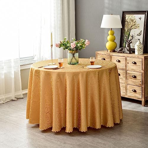 BHOMTY Runde Jacquard-Tischdecke Schützt und dekoriert den Tisch Geeignet für Haus, Hotel Restaurant, Hochzeit Bankett, Büro Treffen Hellbraun Durchmesser 180 cm BHOMTY Runde Jacquard-Tischdecke Schützt und dekoriert den Tisch Geeignet für Haus, Hotel Restaurant, Hochzeit Bankett, Büro Treffen Hellbraun Durchmesser 180 cm von BHOMTY