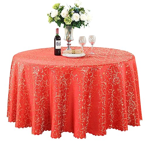 BHOMTY Runde Jacquard-Tischdecke Schützt und dekoriert den Tisch Geeignet für Haus, Hotel Restaurant, Hochzeit Bankett, Büro Treffen Leuchtendes Rot Durchmesser 200 cm BHOMTY Runde Jacquard-Tischdecke Schützt und dekoriert den Tisch Geeignet für Haus, Hotel Restaurant, Hochzeit Bankett, Büro Treffen Leuchtendes Rot Durchmesser 200 cm von BHOMTY
