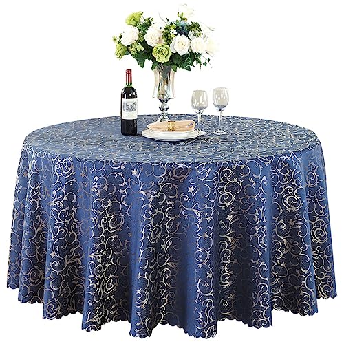 BHOMTY Runde Jacquard-Tischdecke Schützt und dekoriert den Tisch Geeignet für Haus, Hotel Restaurant, Hochzeit Bankett, Büro Treffen Marineblau Durchmesser 220 cm BHOMTY Runde Jacquard-Tischdecke Schützt und dekoriert den Tisch Geeignet für Haus, Hotel Restaurant, Hochzeit Bankett, Büro Treffen Marineblau Durchmesser 220 cm von BHOMTY