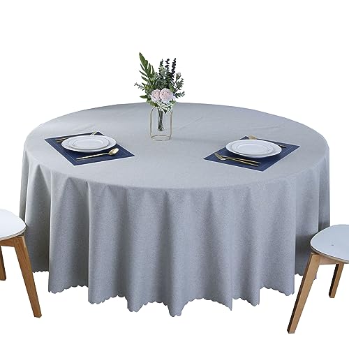 BHOMTY Runde schmutzabweisende Tischdecke Baumwoll-Leinen-Tischdecke Wasserfeste, Pflegeleichte Oberfläche Hellgrau Durchmesser 200 cm BHOMTY Runde schmutzabweisende Tischdecke Baumwoll-Leinen-Tischdecke Wasserfeste, Pflegeleichte Oberfläche Hellgrau Durchmesser 200 cm von BHOMTY