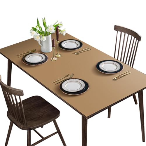 BHOMTY Tischdecke aus Leder, wasserdicht, Antifouling und rutschfest, leicht zu reinigen, Khaki 80 x 80 cm BHOMTY Tischdecke aus Leder, wasserdicht, Antifouling und rutschfest, leicht zu reinigen, Khaki 80 x 80 cm von BHOMTY